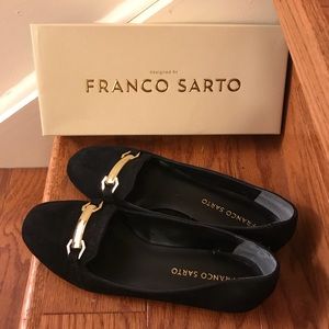 Franco Sarto genuine leather black loafer flats